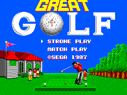 Great Golf title screen for Sega Master System